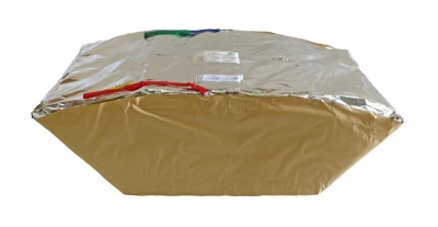 Pentagon Fan Shape Brocade Mine And Colorful Tails